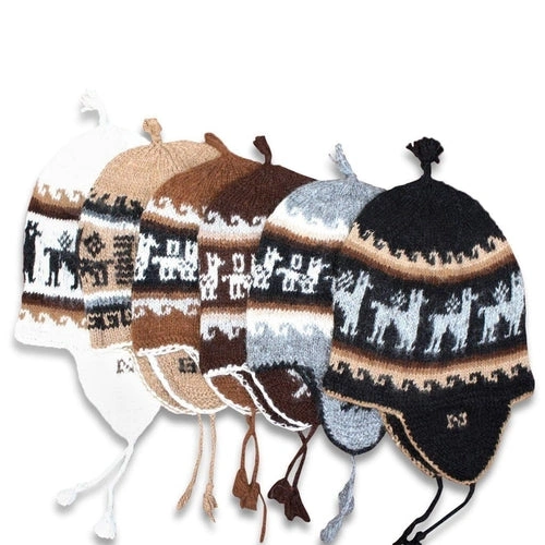 Cozy Alpaca Chullo Hat with Flaps Warm & Stylish